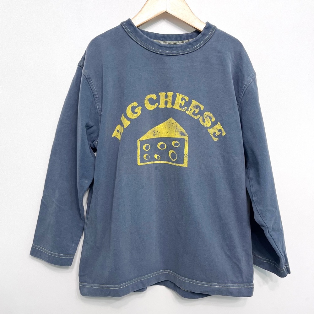 mini boden | big cheese long sleeved sweatshirt tee grey 7/8